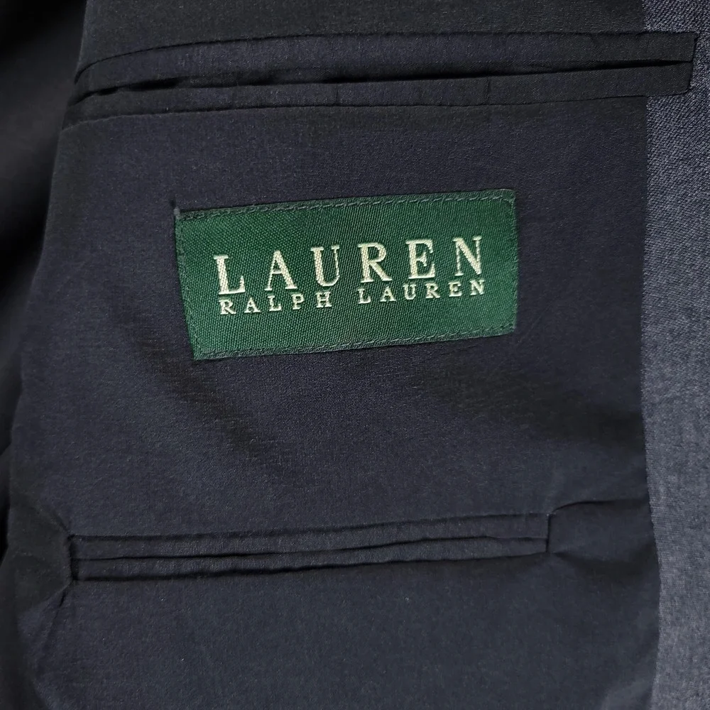 Lauren Ralph Lauren Suit Mens 44 36x32 Gray Wool 2 Piece Total Comfort Wedding